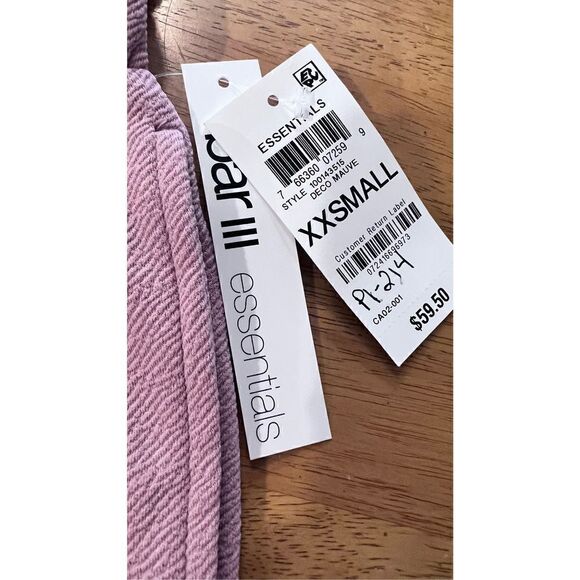 Bar III Essentials Women's Paperbag Jogger Pants Deco Mauve Size 2XS NWT P1-214 - Picture 4 of 10